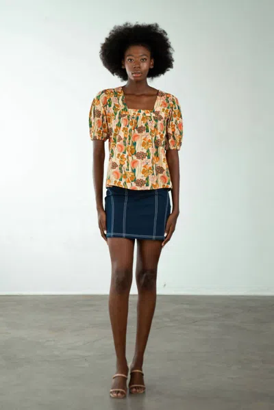 Never A Wallflower Square Neck Top In Pink Lily In Multi