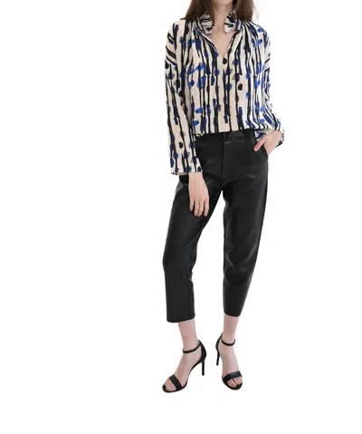 Never A Wallflower Vicki Long Sleeve Top In Fire Stripe Woven In Multi
