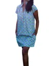 Never A Wallflower Vicki Short Sleeve Butterfly Dress In Blue Multi In Multi