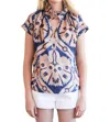 Never A Wallflower Vicki Short Sleeve Top In Marakesh Medallion In Multi