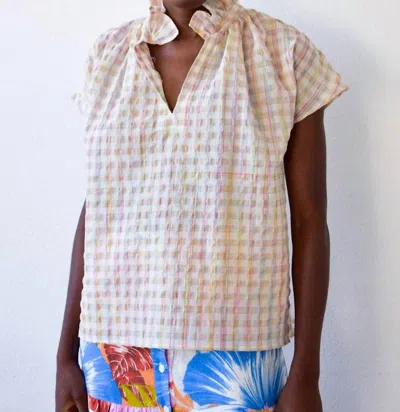 Never A Wallflower Vicki Short Sleeve Top In Neon Plaid In Multi