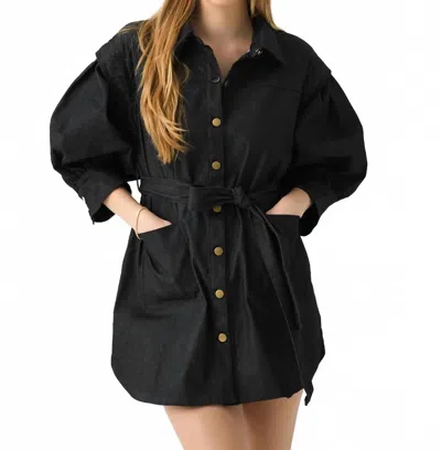 Never A Wallflower Women's Denim Dress In Black