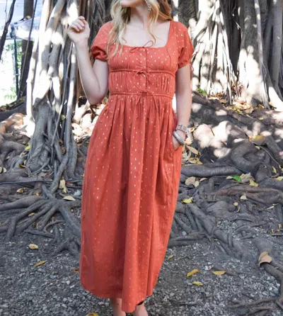 Never A Wallflower Yarrow Dress In Metallic Dot In Multi