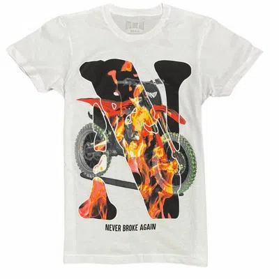 Never Broke Again Men's Dirt Bike T-shirt In White