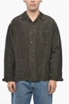 Never Enough Linen Blend Overshirt With Breast Pocket In Brown