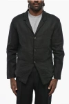 Never Enough Solid Color Linen Blazer With Notch Lapel In Black