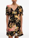 Never Fully Dressed A-line Floral Mini Dress In Multi