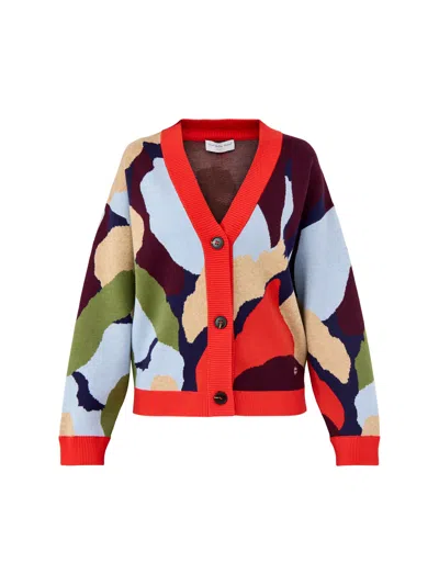 Never Fully Dressed Abstract Callie Cardigan In Blue