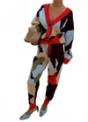 Never Fully Dressed Abstract Cuff Jogger In Navy In Multi