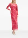 Never Fully Dressed Abstract-print Mesh Dress In Pink