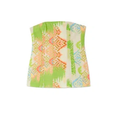Never Fully Dressed Abstract Sol Bandeau Top In Green