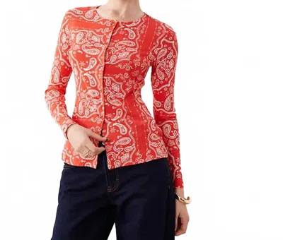 Never Fully Dressed Alexa Cardigan In Red Bandana In Pink