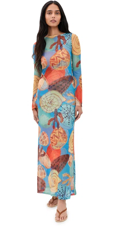 Never Fully Dressed Aria Mesh Dress Blue In Multi