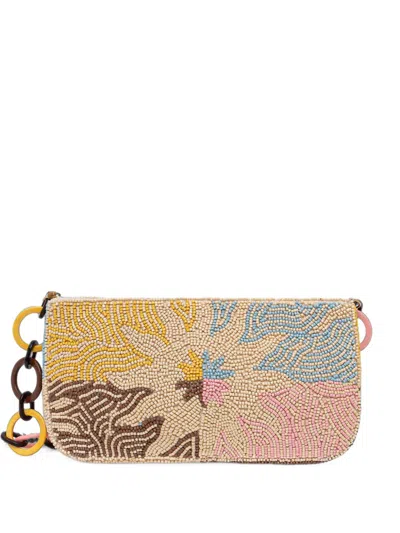 Never Fully Dressed Bead-embellished Chain-link Clutch In Multi
