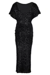 Never Fully Dressed Black Sequin Bow Dress In Black
