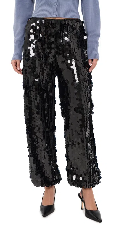Never Fully Dressed Black Sequin Naomi Trousers Black