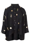 Never Fully Dressed Black Shell Cape Shirt In Black