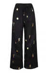 Never Fully Dressed Sun-print Trousers In Black