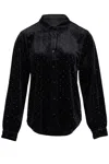Never Fully Dressed Black Velvet Cristi Shirt In Black