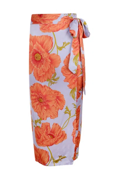 Never Fully Dressed Blue Poppy Jaspre Skirt In Red