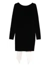 Never Fully Dressed Bow-detail Long-sleeve Mini Dress In Black