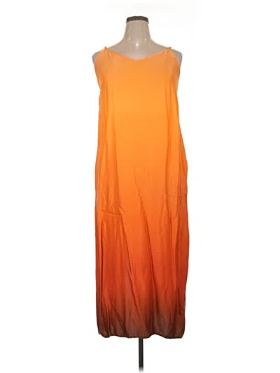 Pre-owned Never Fully Dressed Casual Dress In Orange
