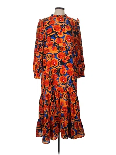 Pre-owned Never Fully Dressed Casual Dress In Orange