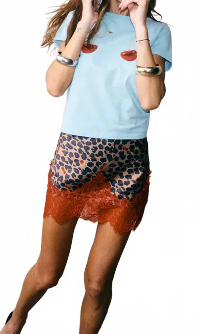 Never Fully Dressed Cherry Boob T-shirt In Baby Blue