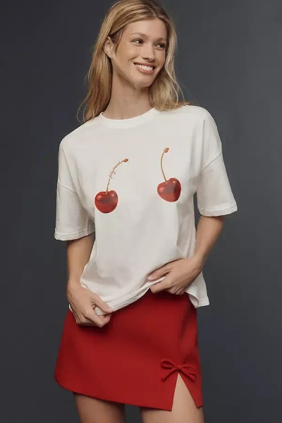Never Fully Dressed Cherry Graphic Tee In White