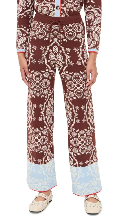Never Fully Dressed Chocolate Bandana Joggers Chocolate In Brown