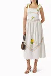 Never Fully Dressed Colorful Midi Dress In White In White