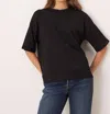 Never Fully Dressed Contrast Bow Back T-shirt In Black In Black