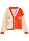Never Fully Dressed Cream And Red Sol De Palma Knit Cardigan