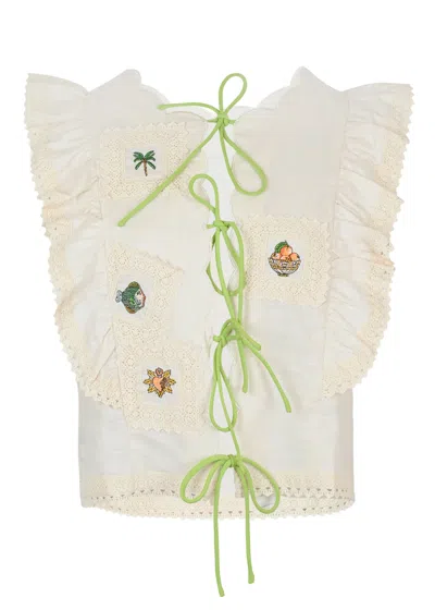 Never Fully Dressed Cream Isla Tia Top In White