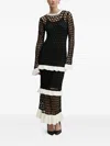 Never Fully Dressed Crochet-knit Ruffled Dress In Black