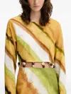 Never Fully Dressed Diagonal-print Beaded-waist Maxi Dress In Brown