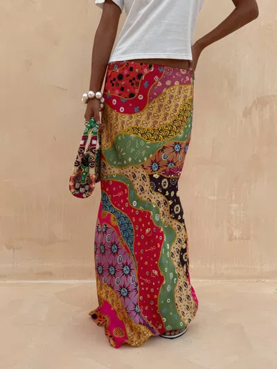 Never Fully Dressed Dorris Maxi Skirt In Morocco Print In Multi