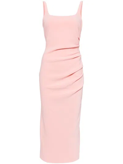 Never Fully Dressed Draped Midi Dress In Pink