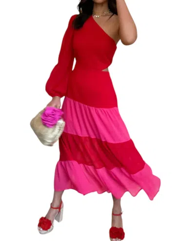 Never Fully Dressed Dress In Pink And Red