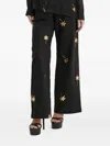 Never Fully Dressed Elasticated Embroidered Trousers In Black