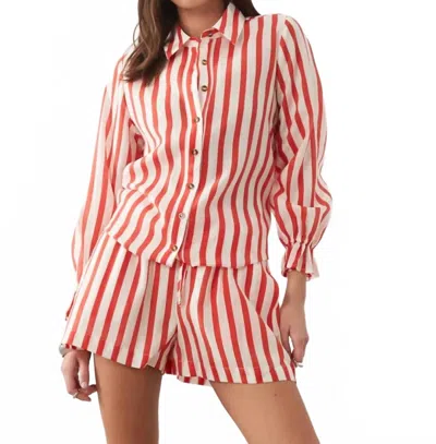 Never Fully Dressed Elissa Short In Red Stripe In Pink