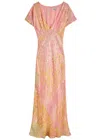 Never Fully Dressed Elodie Printed Chiffon Maxi Dress
