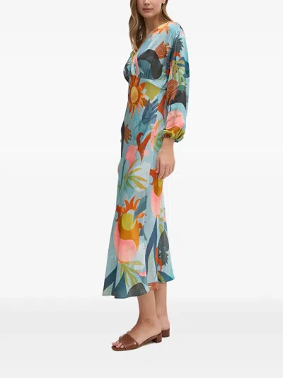 Never Fully Dressed Emma Abstract-print V-neck Dress In Multi