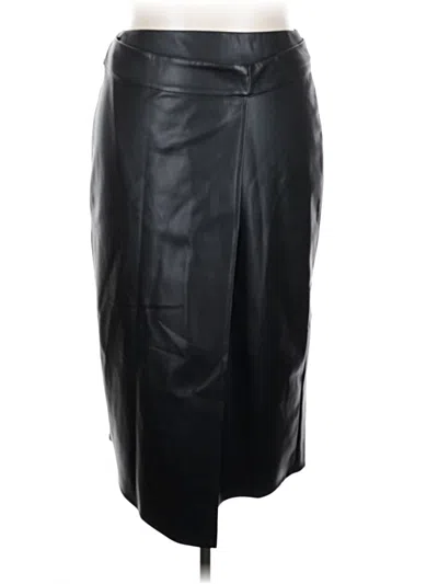 Pre-owned Never Fully Dressed Faux Leather Skirt In Black