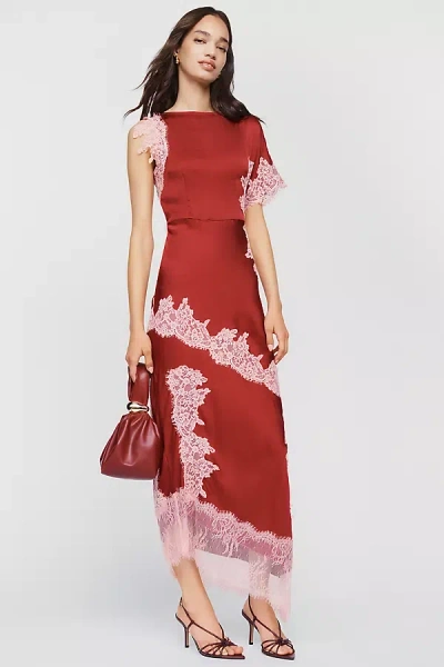 Never Fully Dressed Fearne Lace Slip Dress In Red