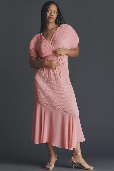 Never Fully Dressed Fifi Maxi Wrap Dress In Pink