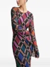 Never Fully Dressed Flared-sleeve Midi Dress In Multi