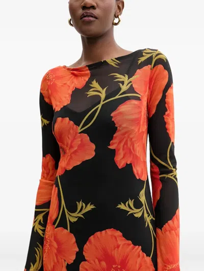 Never Fully Dressed Floral Long-sleeve Maxi Dress In Multi