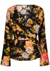 Never Fully Dressed Floral-print Chiffon Wrap Top In Multi