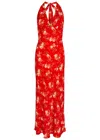 Never Fully Dressed Floral-print Crepe Maxi Dress In Brown